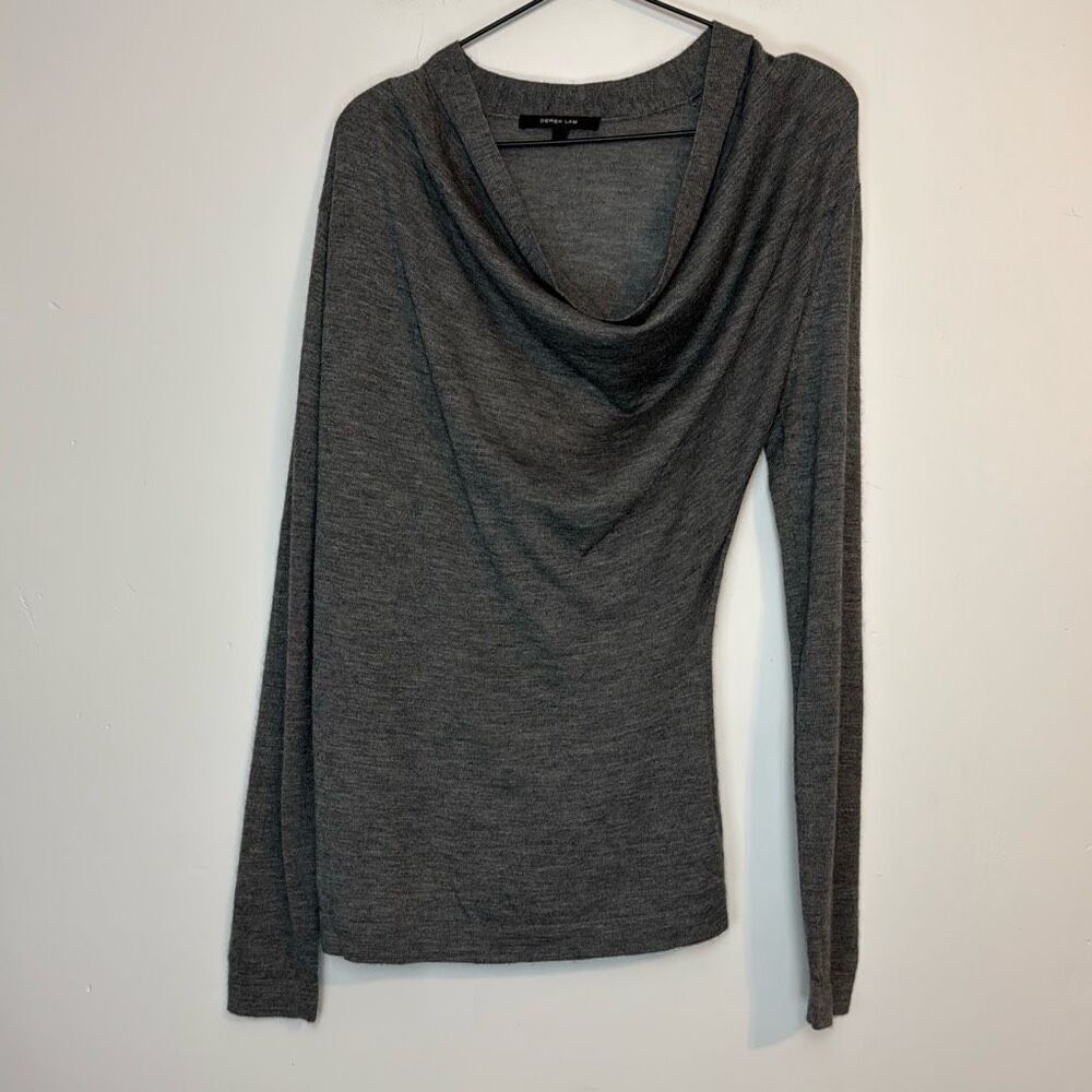 Derek Lam Gray Drape Front Sweater M